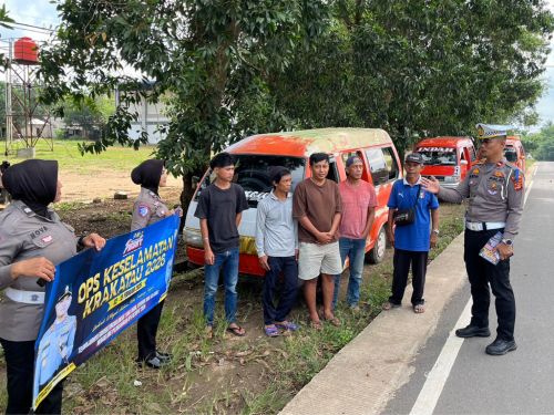 Satlantas Polres Lampung Tengah Gelar Kegiatan Preemtif Ops Keselamatan Krakatau 2026 di Poncowati