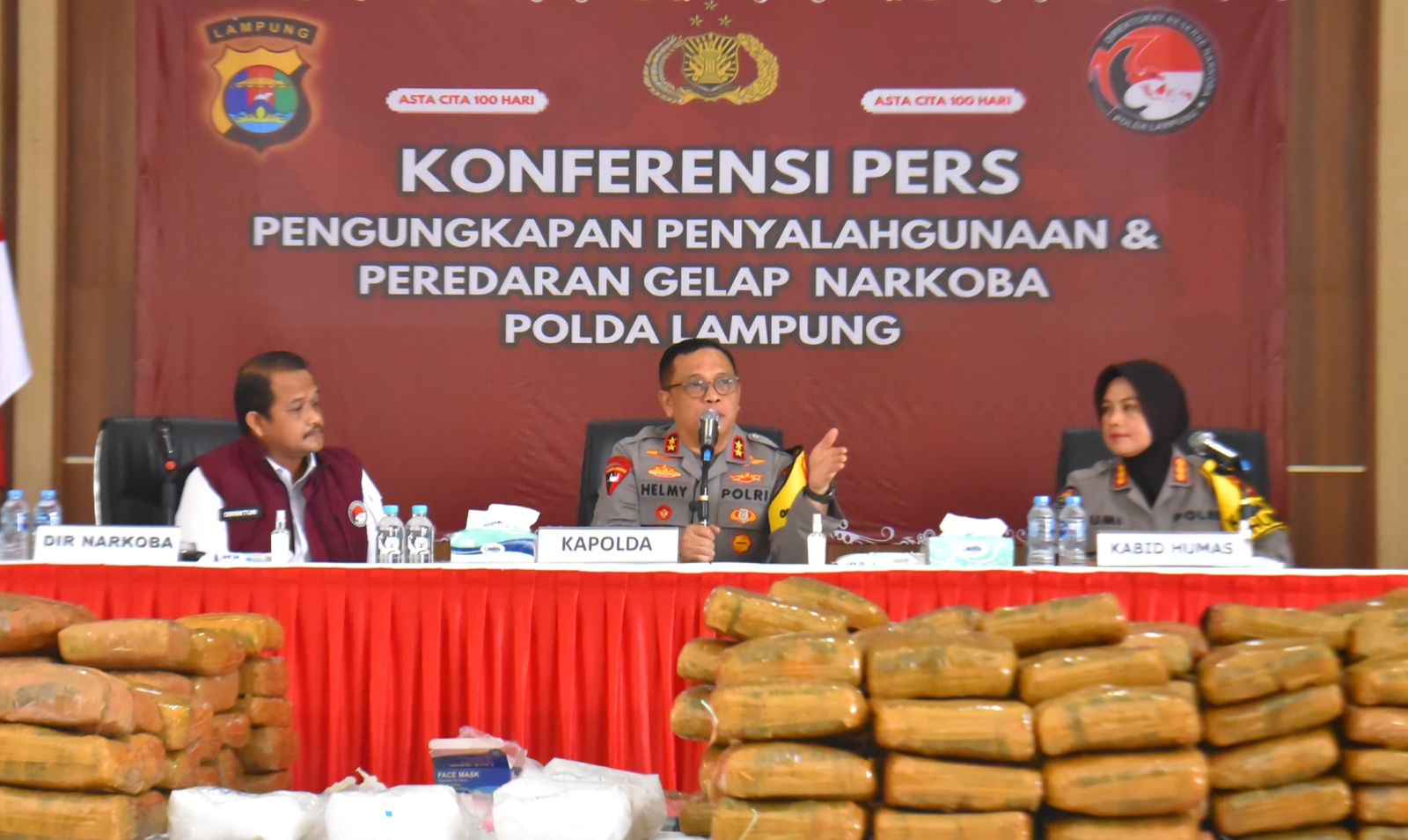 Sebulan Terakhir, Polda Lampung Sikat Peredaran Narkotika Rp14,7 Miliar