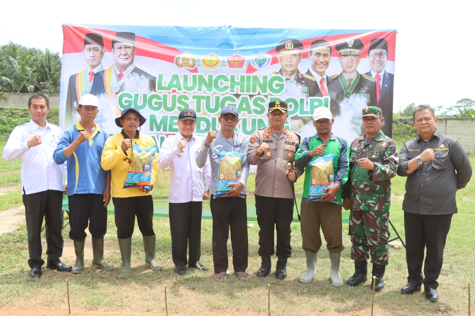 Dukung Ketahanan Pangan, Kapolres Lampung Tengah Bersama TNI, Pemda dan Kelompok Tani Berkolaborasi Tanam Jagung